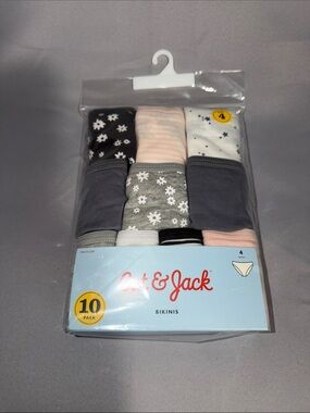 Cat & Jack Girls 10-Pack Bikini Briefs - Gray, Pink, White